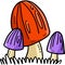 Spring Mushroom Cartoon Colored Clipart