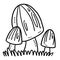 Spring Mushroom Isolated Coloring Page for Kids