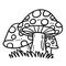 Spring Mushroom Isolated Coloring Page for Kids