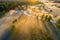 Spring nature. Spring dawn. Aerial spring landscape.