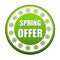 Spring offer green circle label with flowers