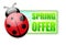 Spring offer green label with ladybird