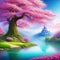 Spring paradise scenery on the tale fantasy wallpaper