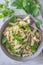 Spring pasta with asparagus and wild garlic