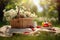 Spring Picnic Scene Background