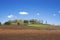 Spring ploughed field landscape