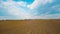 Spring plowed field, panoramic time-lapse