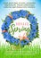 Spring poster holiday crocus flowers vector wreath
