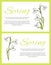 Spring Posters Set Green on Vector Illustration