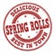 Spring rolls grunge rubber stamp