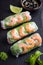Spring rolls with shrimps and vegetables