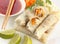 Spring rolls with sweet and sour sauce