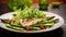 Spring salad with tender asparagus and grilled mahi-mahi, a harmonious blend of vibrant flavors