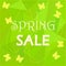 Spring sale ad template on low poly background