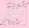 Spring sale background with blooming sakura. Vector