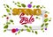 Spring sale banner advertising, papercut and ribbon words with f