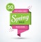 Spring sale banner. Discount label. Special offer vector template.