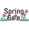 Spring sale and discount cartoon banner. Shopping sticker.