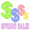 Spring Sale With Dollar Signs