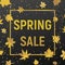 Spring sale with golden texture