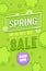 Spring Sale Green Vertical Abstract Banner Layout. Promotion Discount Advertising Special Retail Price Poster. Hot Deal