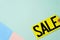 Spring sale, price tag on pastel background