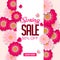 Spring sale Promotional background with colorful flower and butterfly for spring offer 50% off