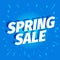 Spring Sale. Seasonal discounts. 3d letters on a blue background. Spring season time. Advertising promotion poster. Slogan, call