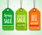 Spring Sale Tags Set for Seasonal Store Promotions Hanging