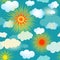 Spring seamless blue pattern