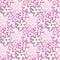 Spring seamless chamomile contours pattern. Pink, lilac and purple colors silhouettes