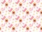 Spring seamless pattern with birds and starling house. Birdhouse endless background.