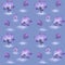 Spring seamless pattern with blooming crocuses