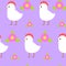 Spring Seamless Pattern Easter Ornament On Purple Background