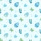 Spring seamless pattern. Template with Easter eggs, hearts and feathers.
