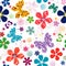 Spring seamless white floral pattern