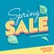 Spring Season Sale Green Floral Typography Banner Template. Promo Discount Offer Limited Price Off Poster. Super Deal