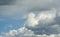 Spring sky clouds after thunderstorm close up