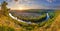 Spring Slovakia panorama landscape with river Hron