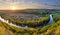 Spring Slovakia panorama landscape with river Hron