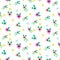 Spring small wild flower field seamless pattern.