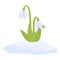 Spring snowdrop icon cartoon vector. Snow grass