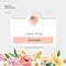 Spring social media frame fresh flowers, decor card with floral colorful garden, wedding, invitation, watercolor vector