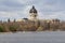 Spring south view Saskatchewan Legislature building with Pelicans