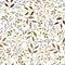 Spring sprouts pattern seamless design. Rustic