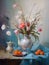 Spring still life. Oil painting in impressionism style