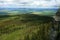 Spring Stolowe Mountain range- landscape near small, picturesque Pasterka village in Poland.