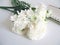 Spring styled stock photo. Still life with daffodils and Persian buttercup flowers, Narcissus, Ranunculus and notebook