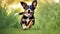 Spring, summer concept, playful happy pet dog puppy