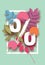 Spring- Summer Discount card with different floral elements